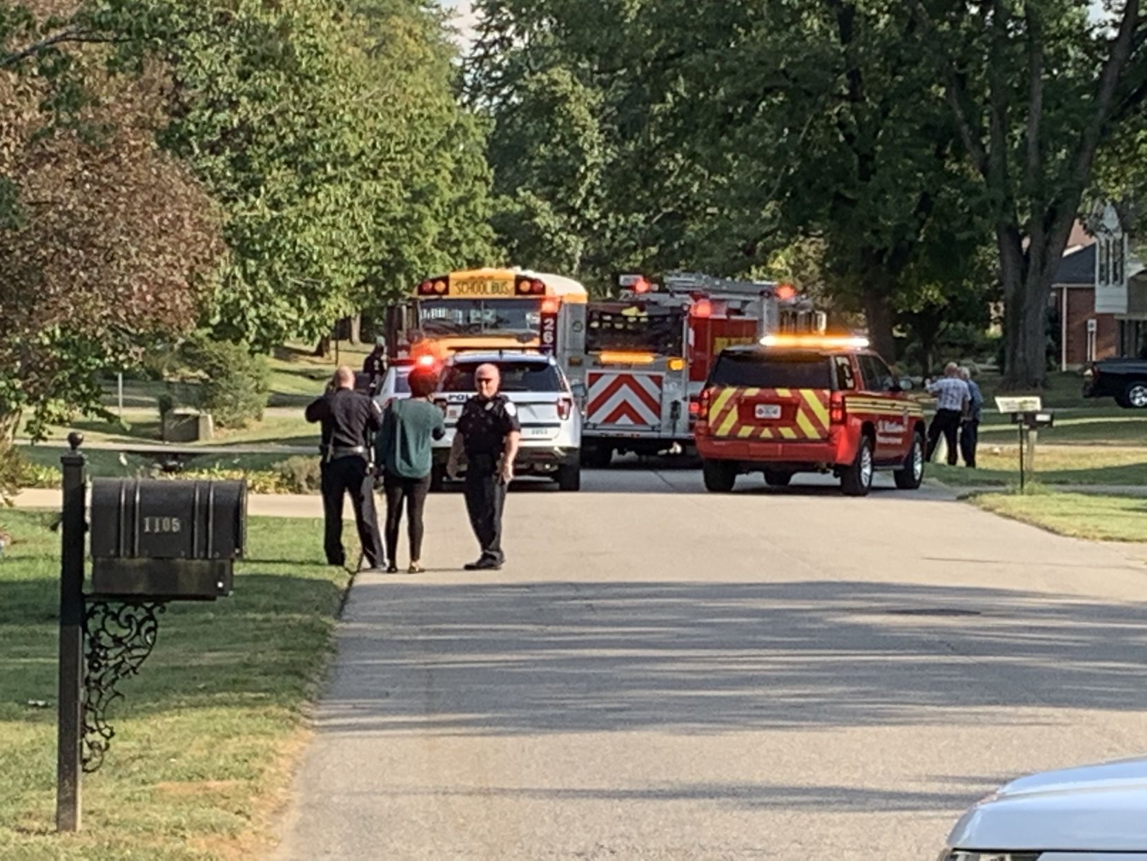 Scene where child was hit by school bus in St. Matthews on Sept. 19, 2019
